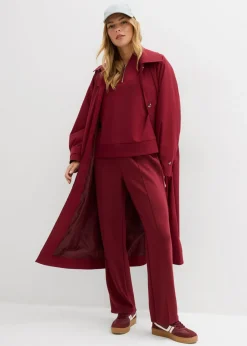 bonprix bonprix Pantalón de chándal de mezcla de viscosa suave Rojo rubí Outlet