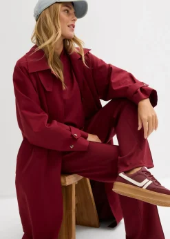 bonprix bonprix Pantalón de chándal de mezcla de viscosa suave Rojo rubí Outlet