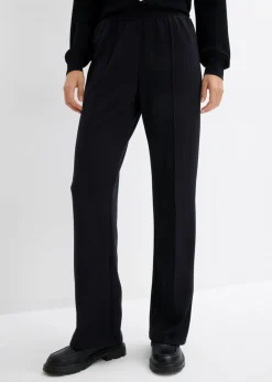 bonprix bonprix Pantalón de chándal de mezcla de viscosa suave Negro New