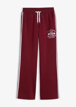 bonprix bonprix Pantalón de chándal de mezcla de algodón suave Rojo avellana/blanco estampado Sale