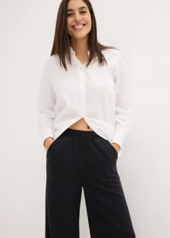 bonprix bonprix Pantalón de chándal de mezcla de algodón Negro Sale