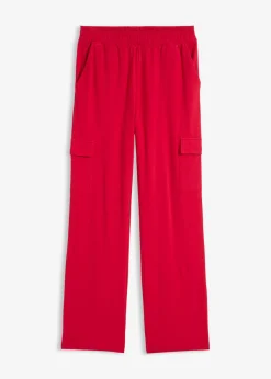 bonprix bonprix Pantalón de chándal en mezcla de algodón elástico Rojo Clearance