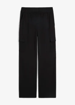bonprix bonprix Pantalón de chándal en mezcla de algodón elástico Negro Clearance