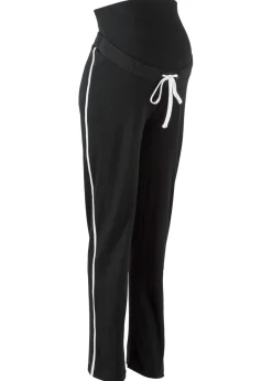 bonprix bonprix Pantalón de chándal premamá de algodón ecológico con pierna recta Negro Sale