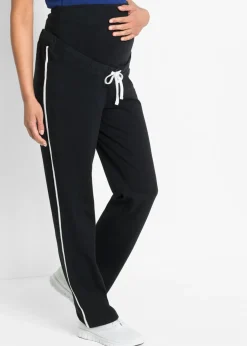 bonprix bonprix Pantalón de chándal premamá de algodón ecológico con pierna recta Negro Sale