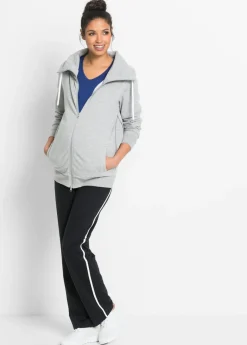 bonprix bonprix Pantalón de chándal premamá de algodón ecológico con pierna recta Negro Sale