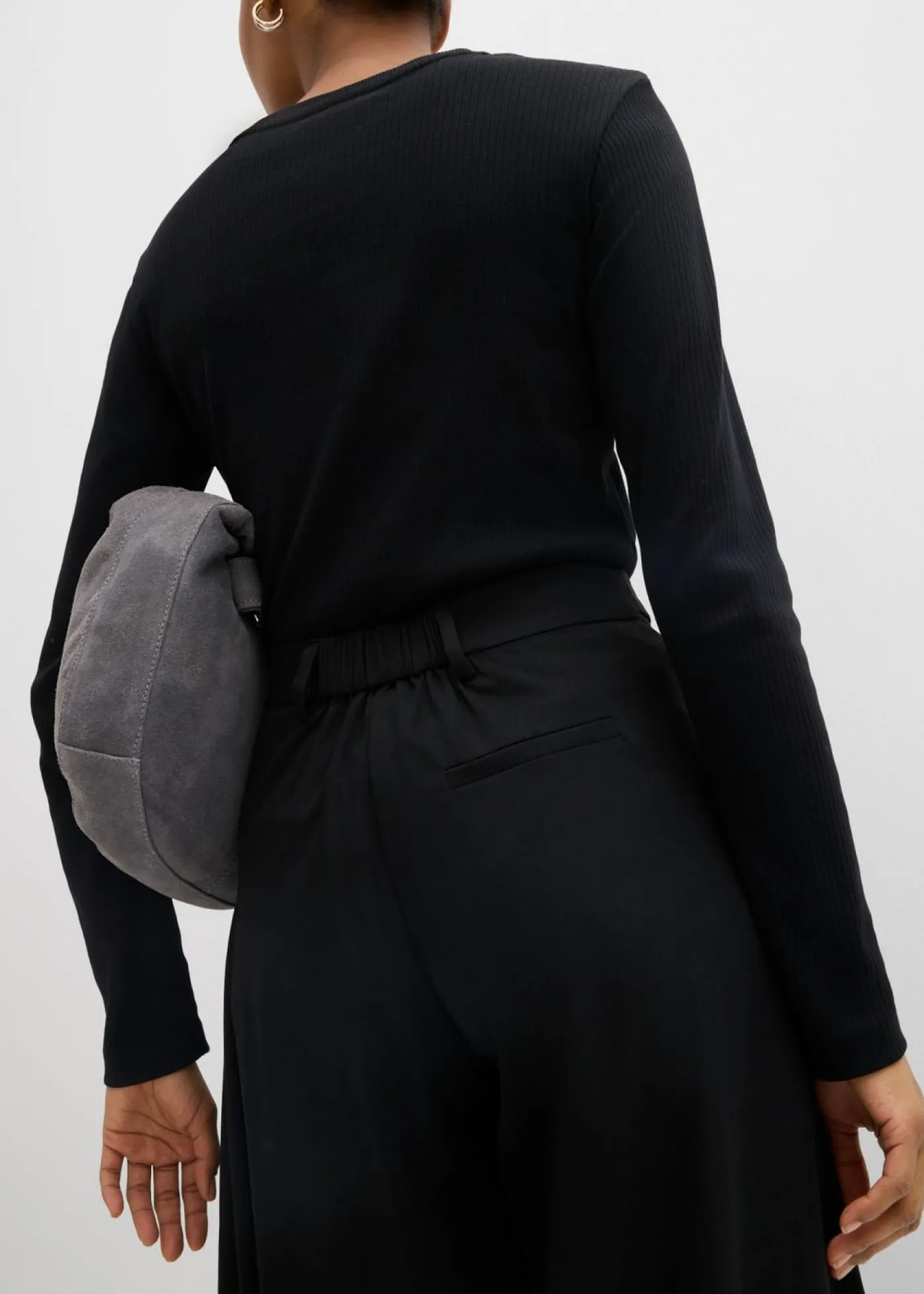 bonprix bonprix Pantalón de corte ancho con cintura cómoda Negro