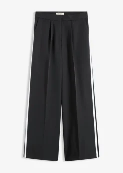 bonprix bonprix Pantalón de estilo palazzo Negro-blanco Discount
