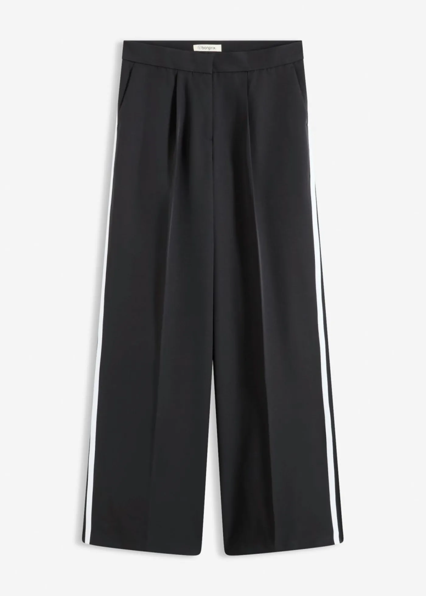bonprix bonprix Pantalón de estilo palazzo Negro-blanco Discount