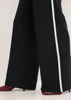 bonprix bonprix Pantalón de estilo palazzo Negro-blanco Discount