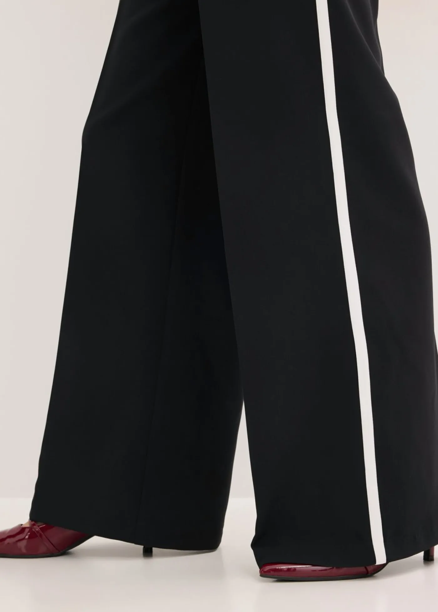 bonprix bonprix Pantalón de estilo palazzo Negro-blanco Discount
