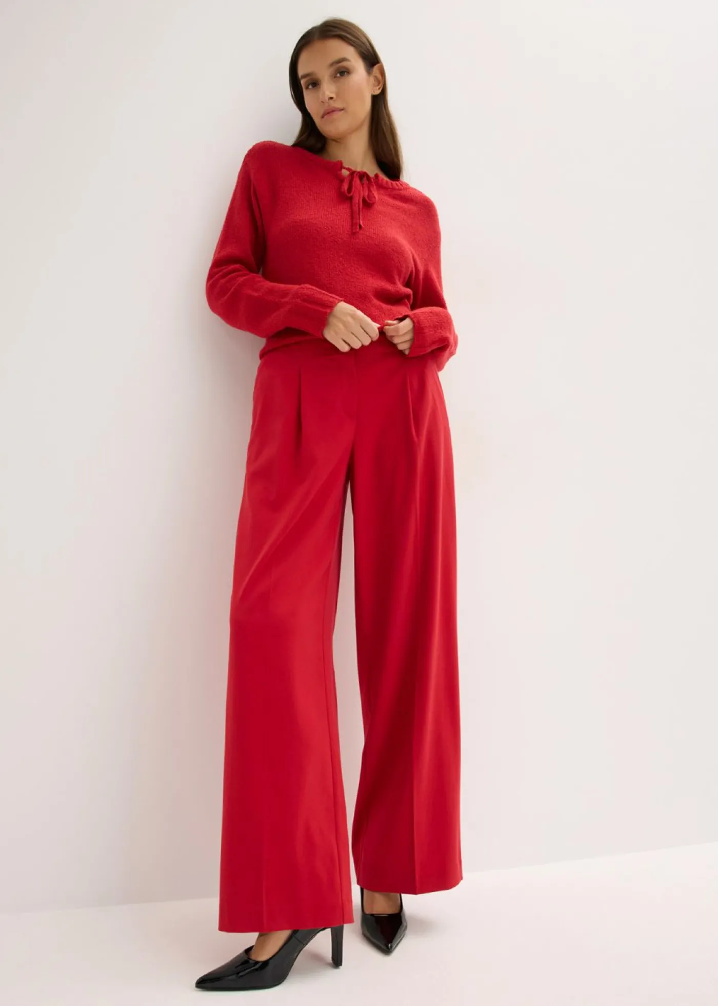 bonprix bonprix Pantalón de estilo palazzo rojo cayena Outlet