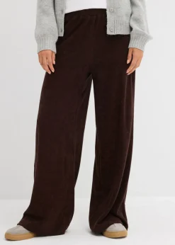 bonprix bonprix Pantalón de felpa de punto Marrón oscuro Best