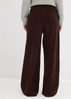 bonprix bonprix Pantalón de felpa de punto Marrón oscuro Best