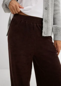 bonprix bonprix Pantalón de felpa de punto Marrón oscuro Best