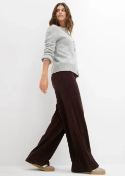 bonprix bonprix Pantalón de felpa de punto Marrón oscuro Best