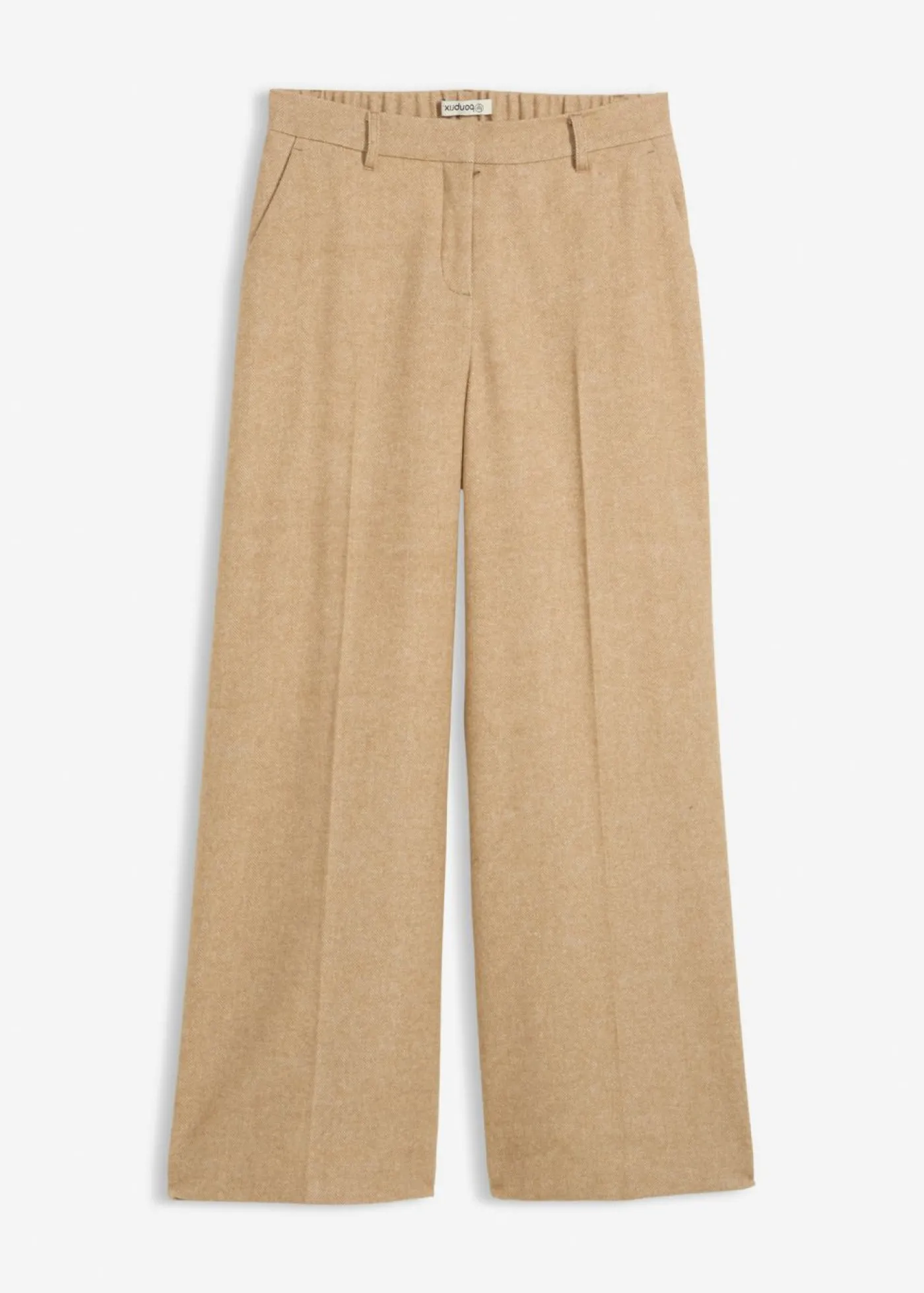 bonprix bonprix Pantalón de lana con patrón de espiga Beige natural jaspeado Hot