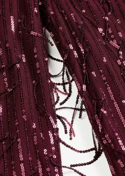 bonprix bonprix Pantalón de lentejuelas con flecos rojo burdeos Sale
