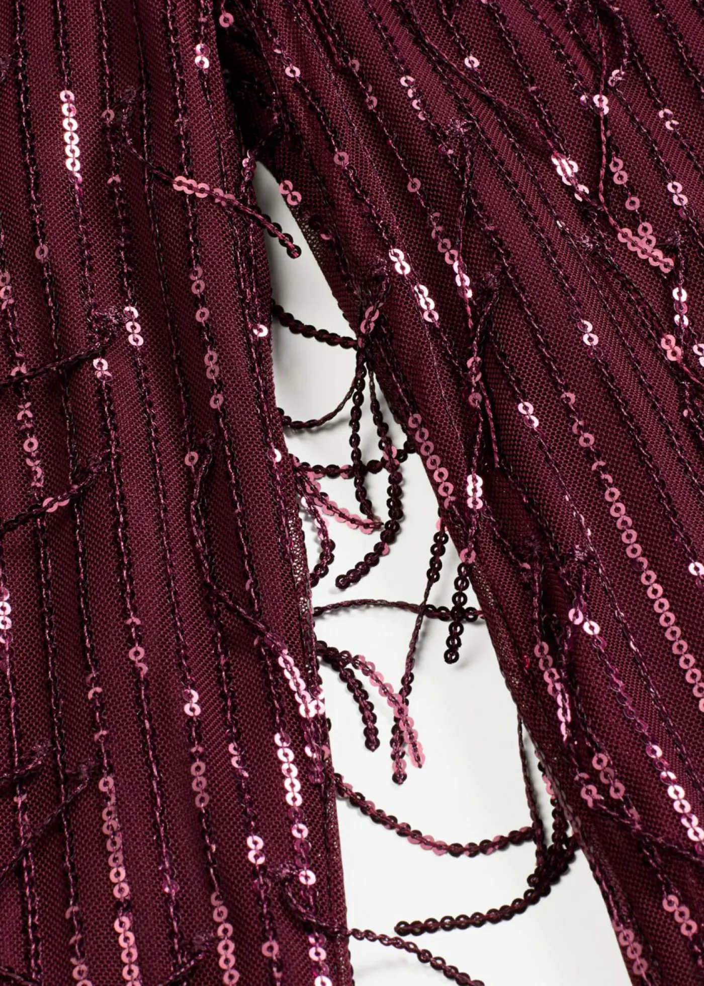 bonprix bonprix Pantalón de lentejuelas con flecos rojo burdeos Sale
