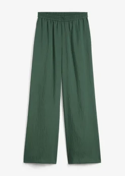 bonprix bonprix Pantalón de mezcla arrugada de viscosa con estructura verde sombra Clearance