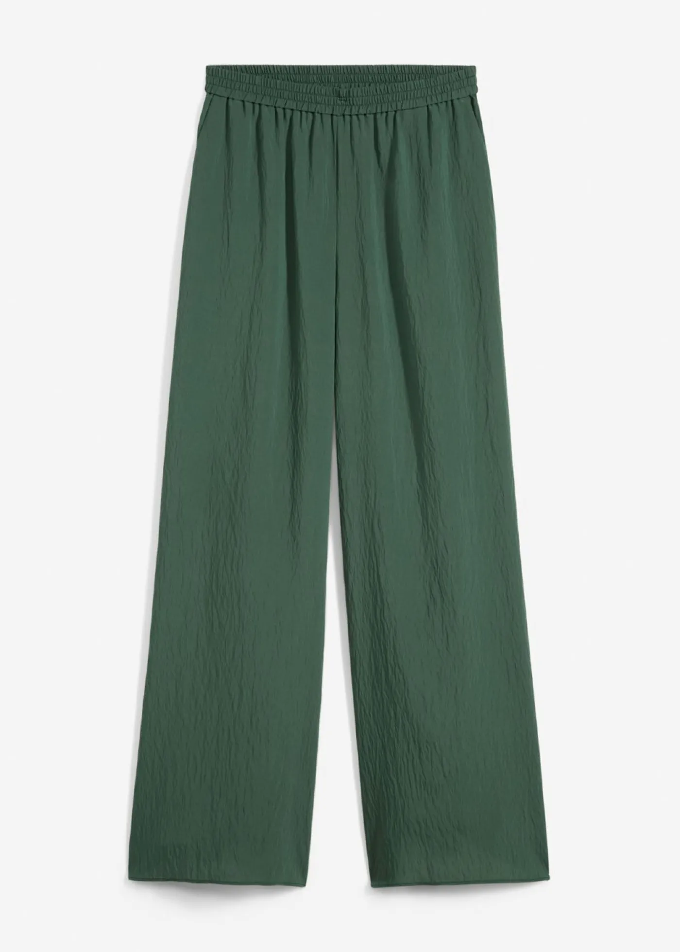 bonprix bonprix Pantalón de mezcla arrugada de viscosa con estructura verde sombra Clearance