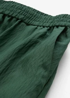 bonprix bonprix Pantalón de mezcla arrugada de viscosa con estructura verde sombra Clearance