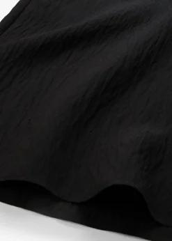 bonprix bonprix Pantalón de mezcla arrugada de viscosa con estructura Negro Hot