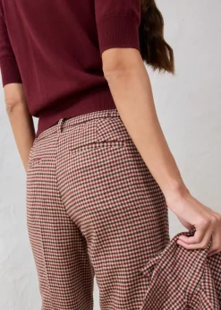 bonprix bonprix Pantalón de mezcla de lana suave Beige almendra/marrón oscuro de cuadros Clearance