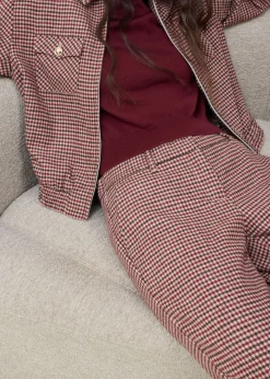 bonprix bonprix Pantalón de mezcla de lana suave Beige almendra/marrón oscuro de cuadros Clearance