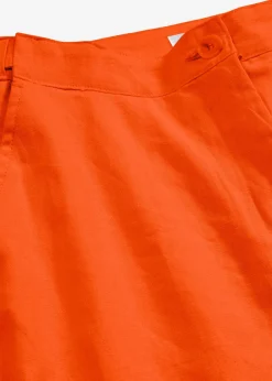 bonprix bonprix Pantalón de mezcla de lino y viscosa con talle alto y pernera corta Naranja cálido Hot