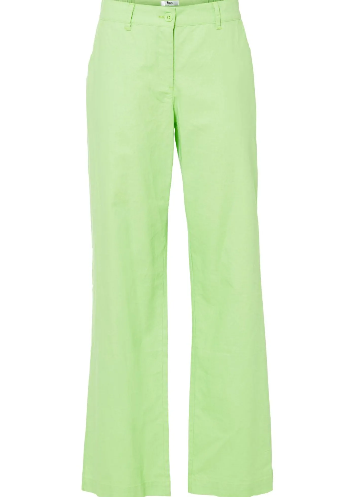 bonprix bonprix Pantalón de mezcla de lino y algodón Verde apio Sale