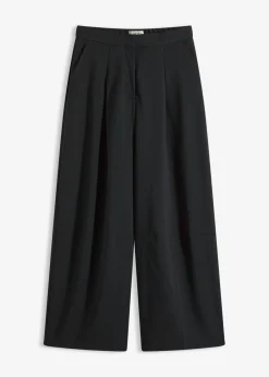 bonprix bonprix Pantalón de mezcla de viscosa con diseño barrel Negro Hot