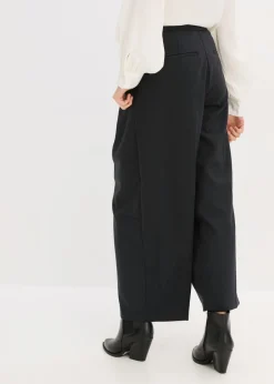 bonprix bonprix Pantalón de mezcla de viscosa con diseño barrel Negro Hot