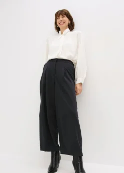 bonprix bonprix Pantalón de mezcla de viscosa con diseño barrel Negro Hot