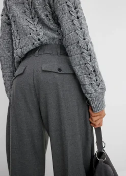 bonprix bonprix Pantalón de mezcla de viscosa con cinturilla cómoda Gris jaspeado Hot
