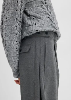 bonprix bonprix Pantalón de mezcla de viscosa con cinturilla cómoda Gris jaspeado Hot