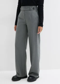 bonprix bonprix Pantalón de mezcla de viscosa Gris oscuro jaspeado Online