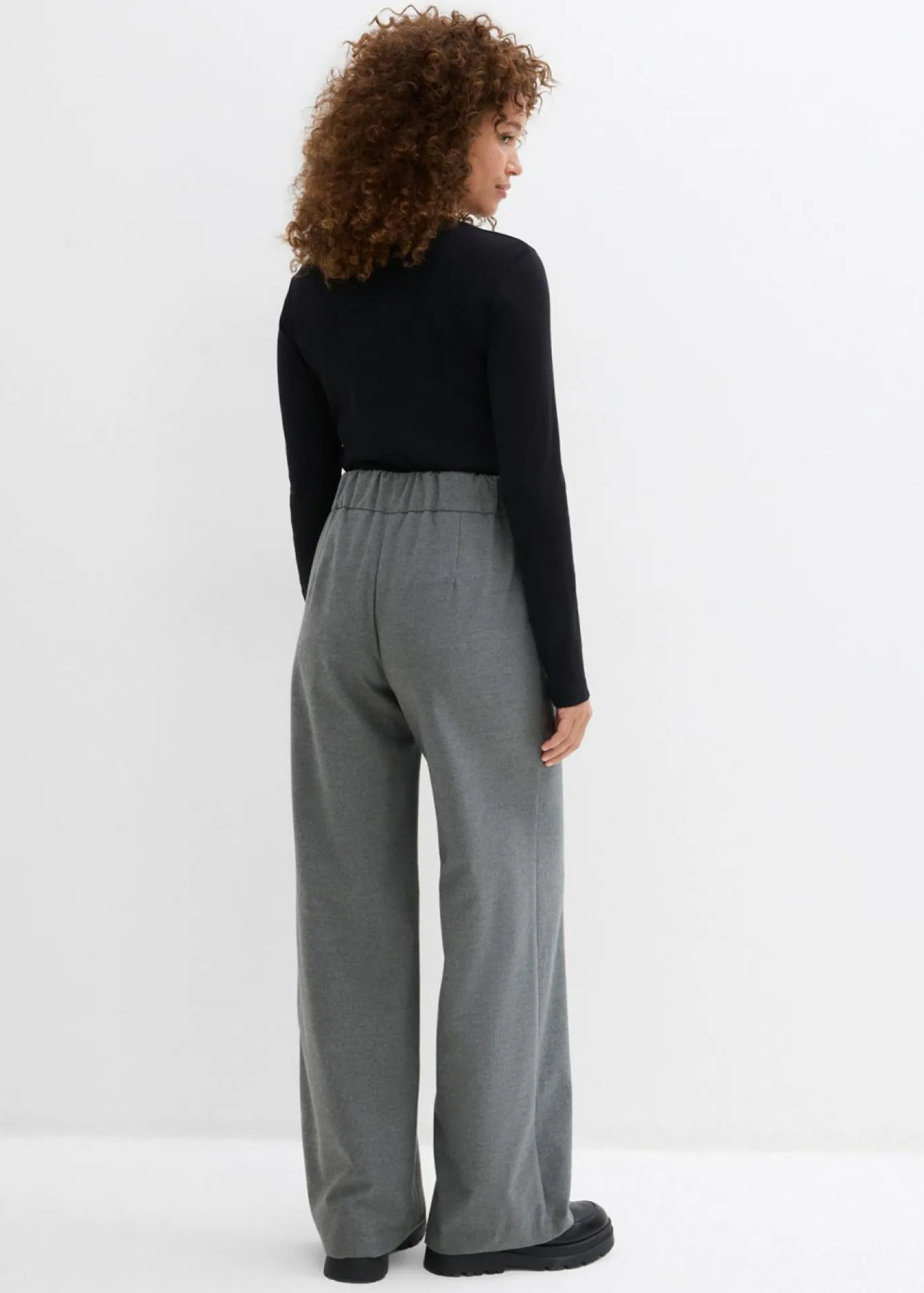 bonprix bonprix Pantalón de mezcla de viscosa Gris oscuro jaspeado Online