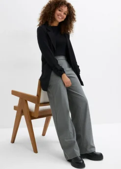 bonprix bonprix Pantalón de mezcla de viscosa Gris oscuro jaspeado Online