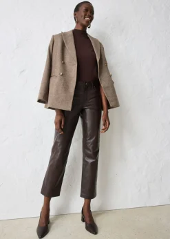bonprix bonprix Pantalón de napa de borrego Marrón oscuro Outlet