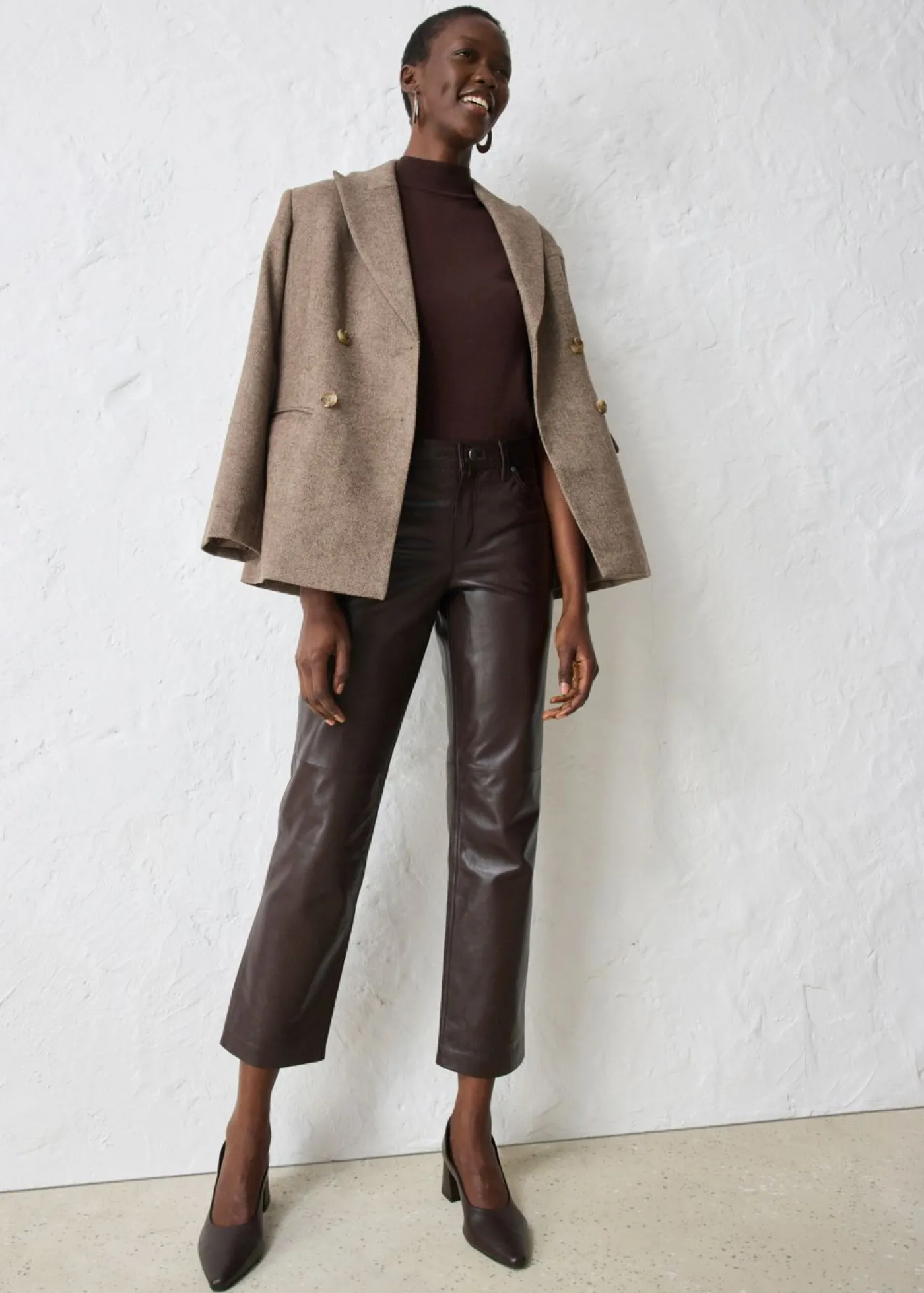 bonprix bonprix Pantalón de napa de borrego Marrón oscuro Outlet