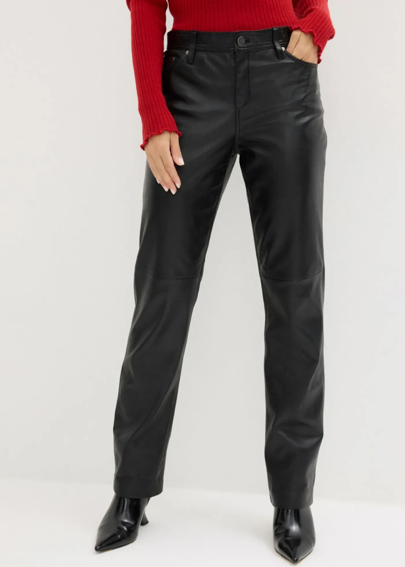 bonprix bonprix Pantalón de napa de cordero Negro Sale
