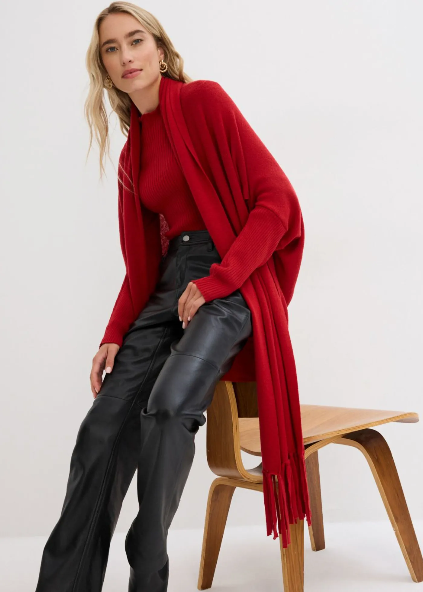 bonprix bonprix Pantalón de napa de cordero Negro Sale