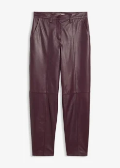 bonprix bonprix Pantalón de napa de cordero rojo burdeos Discount