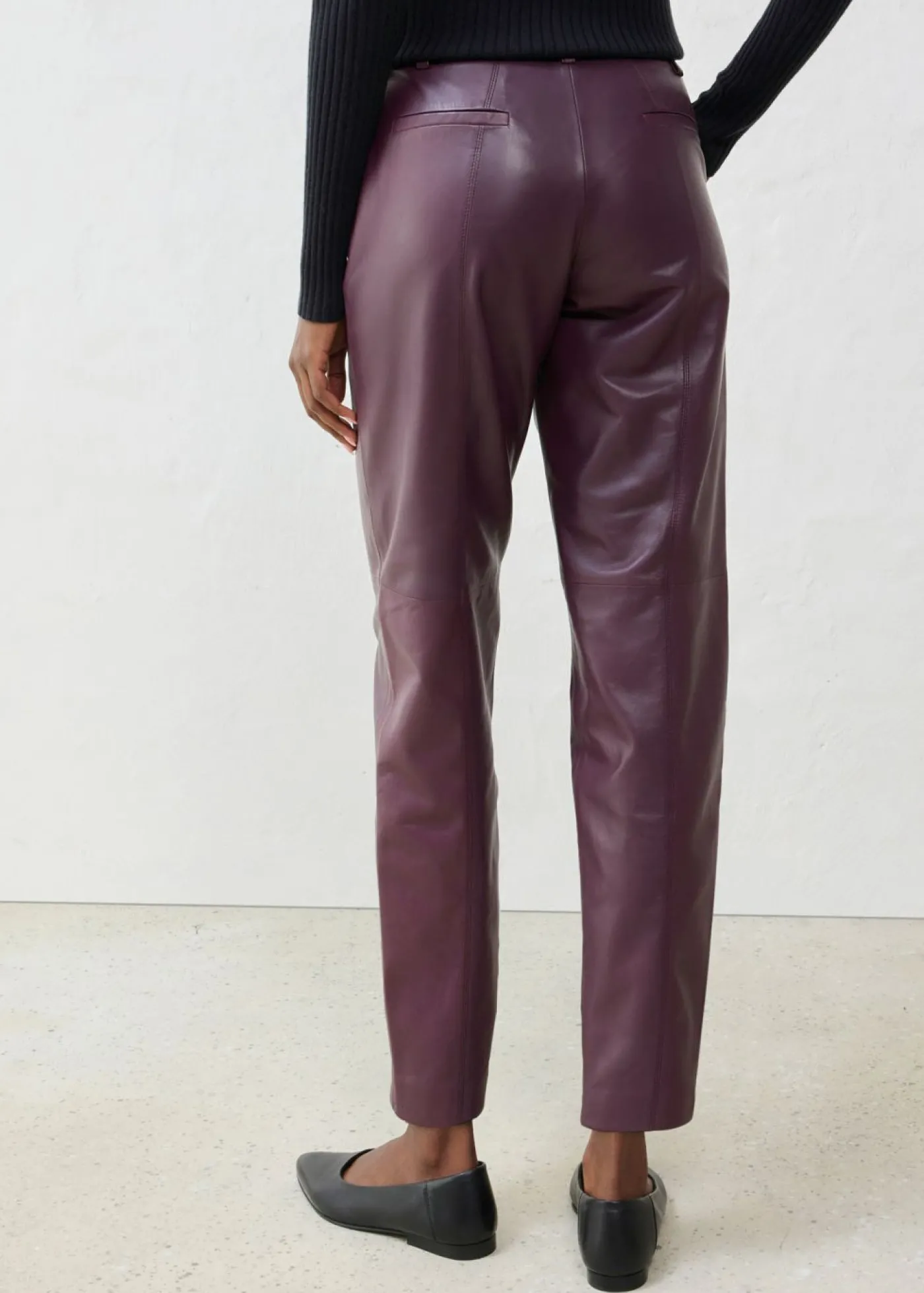 bonprix bonprix Pantalón de napa de cordero rojo burdeos Discount