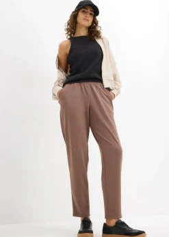 bonprix bonprix Pantalón de neopreno con cintura cómoda Marrón medio Outlet