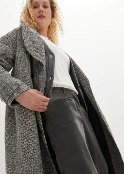 bonprix bonprix Pantalón de pana con algodón orgánico y corte bombacho Gris oscuro Clearance