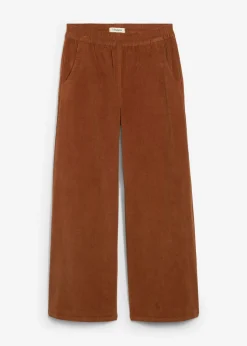 bonprix bonprix Pantalón de pana con cintura cómoda, high waist marrón ladrillo Hot