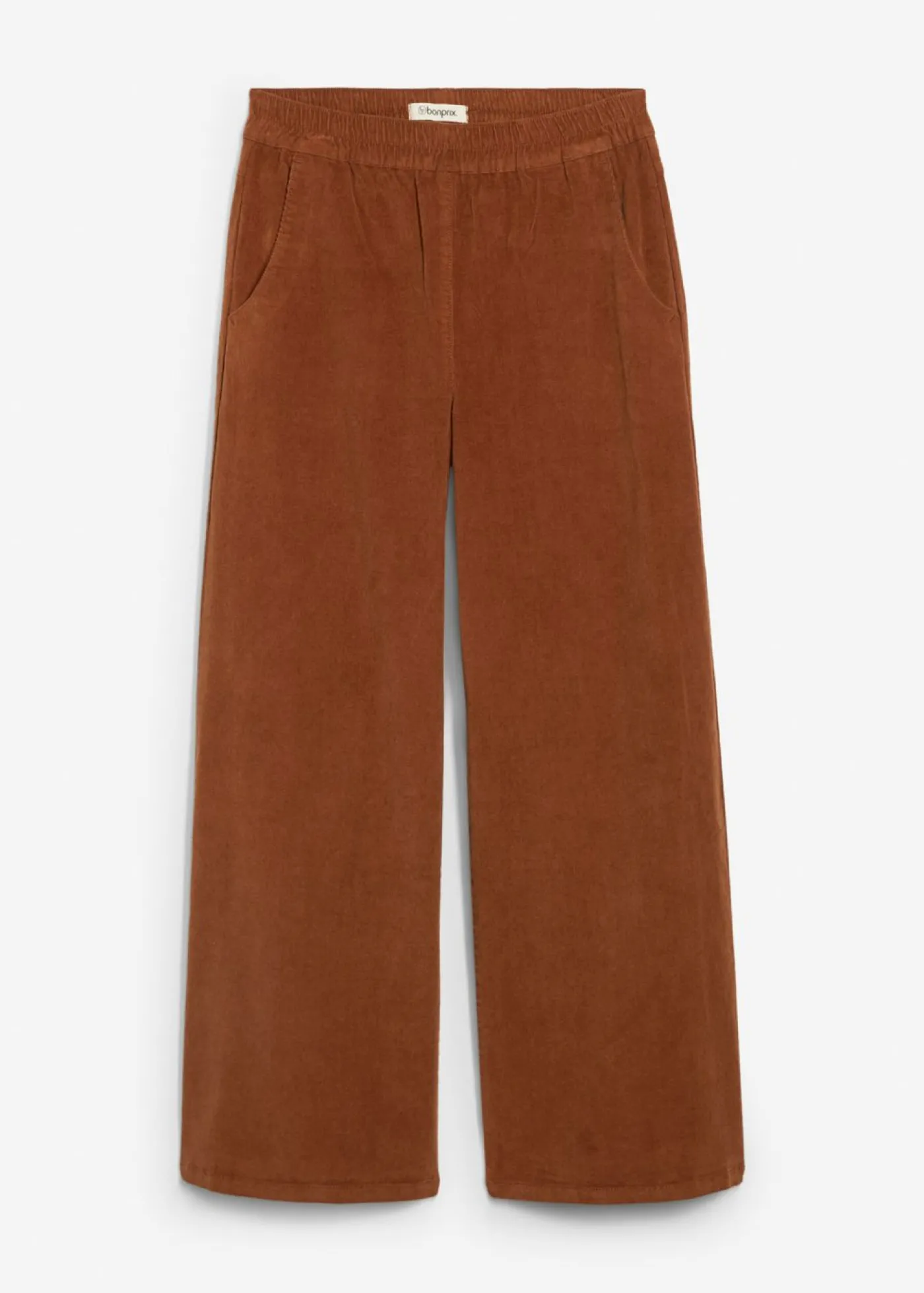 bonprix bonprix Pantalón de pana con cintura cómoda, high waist marrón ladrillo Hot