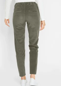bonprix bonprix Pantalón de pana con cordón Oliva Discount